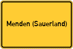 Place name sign Menden (Sauerland)