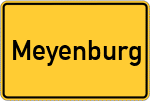 Place name sign Meyenburg, Prignitz