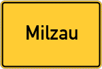 Place name sign Milzau