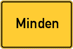 Place name sign Minden, Westfalen