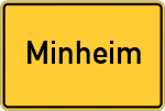 Place name sign Minheim, Mosel