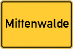 Place name sign Mittenwalde, Mark