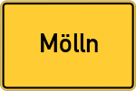 Place name sign Mölln, Kreis Herzogtum Lauenburg