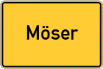 Place name sign Möser