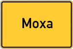 Place name sign Moxa