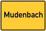 Place name sign Mudenbach