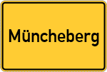 Place name sign Müncheberg