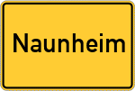 Place name sign Naunheim, Maifeld