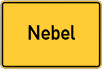 Place name sign Nebel, Amrum