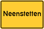 Place name sign Neenstetten