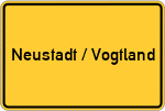 Place name sign Neustadt / Vogtland