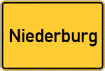 Place name sign Niederburg, Hunsrück