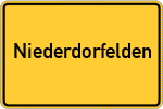 Place name sign Niederdorfelden