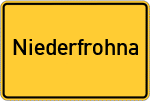 Place name sign Niederfrohna