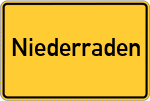 Place name sign Niederraden, Eifel