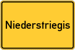Place name sign Niederstriegis