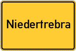 Place name sign Niedertrebra