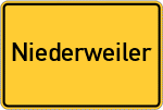 Place name sign Niederweiler, Hunsrück