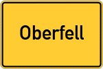 Place name sign Oberfell, Mosel