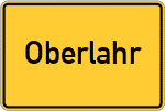 Place name sign Oberlahr, Westerwald