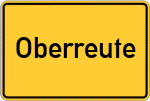 Place name sign Oberreute, Allgäu