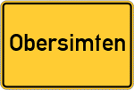 Place name sign Obersimten