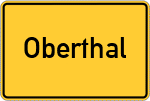 Place name sign Oberthal, Saar