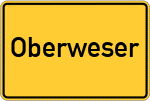 Place name sign Oberweser, Hessen