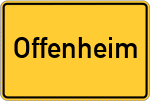 Place name sign Offenheim, Rheinhessen