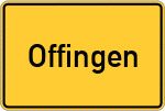 Place name sign Offingen, Donau