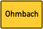 Place name sign Ohmbach, Pfalz