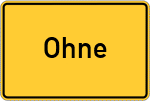 Place name sign Ohne