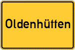 Place name sign Oldenhütten