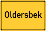 Place name sign Oldersbek