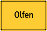 Place name sign Olfen, Westfalen