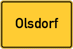 Place name sign Olsdorf