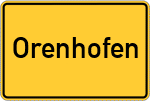 Place name sign Orenhofen