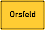Place name sign Orsfeld