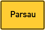 Place name sign Parsau