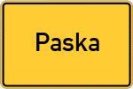 Place name sign Paska