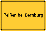 Place name sign Peißen bei Bernburg