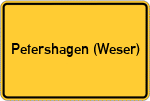 Place name sign Petershagen (Weser)