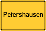 Place name sign Petershausen, Oberbayern