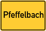 Place name sign Pfeffelbach