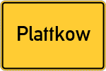 Place name sign Plattkow