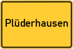 Place name sign Plüderhausen