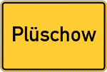 Place name sign Plüschow