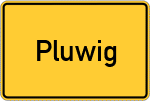 Place name sign Pluwig