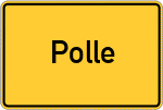 Place name sign Polle, Weser