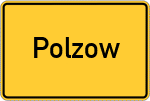 Place name sign Polzow, Vorpommern